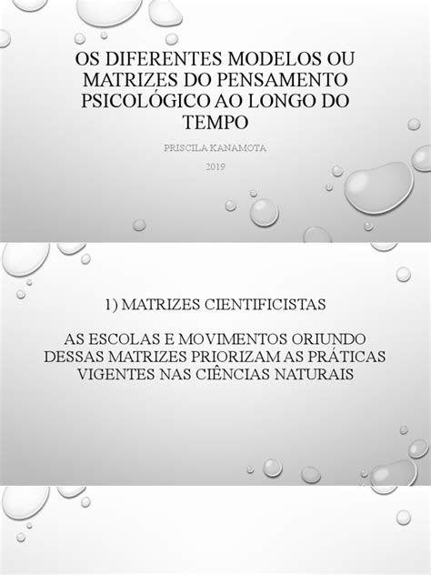 Os Diferentes Modelos Ou Matrizes Do Pensamento Psicológico Pdf