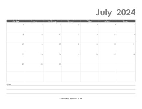 July Calendar Word Donia Garland