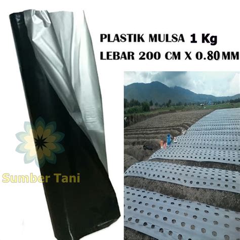 Jual Plastik Mulsa 200 Cm Tebal 0 80 Mm Mulsa Hitam Perak Shopee