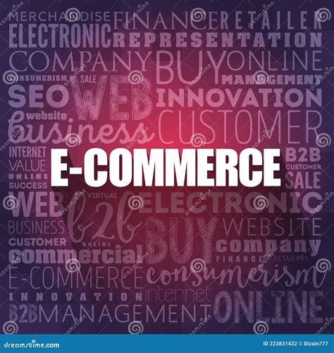 E Commerce Word Cloud Collage Business Concept Background Stock