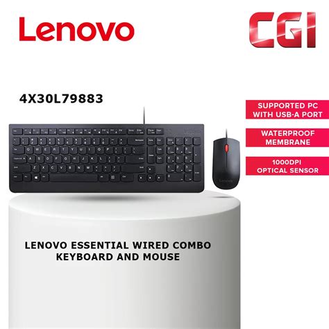 Lenovo Essential Wired Combo Keyboard And Mouse US English 103P