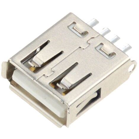 Conector USB Tipo A Hembra Soldadura 4 Pin Negro