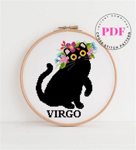 Virgo Cross Stitch Pattern Zodiac Signs Cross Stitch Pattern Horoscope