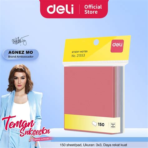 Jual Deli Sticky Note Memo Tempel X Lembar Kertas G