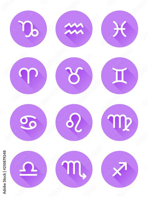 Zodiac Signs Icons Set Stock Vector Adobe Stock