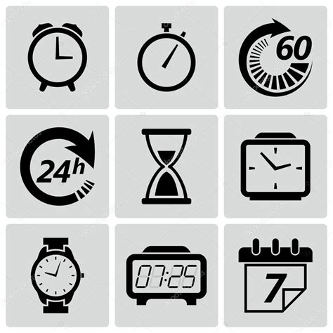 Clock And Time Icons Vector Illustration Stock Vector Image By