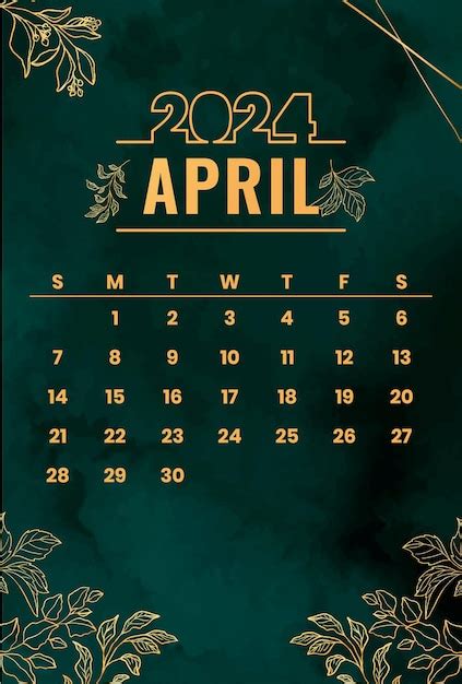 Black Calendar April Heda Hyacinthia