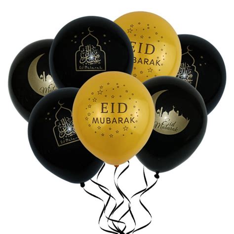 Uds Eid Mubarak Globos De Letras Doradas De Pulgadas Globos Eid