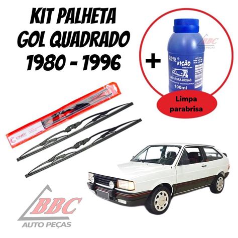 Kit 2 Palhetas Limpador De Parabrisa Dianteiro Gol Quadrado 1980 1996