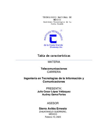 T A Tabla De Caracteristicas Pdf