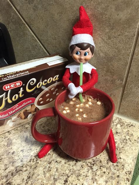 Elf Drinking Hot Chocolate Elf On The Shelf