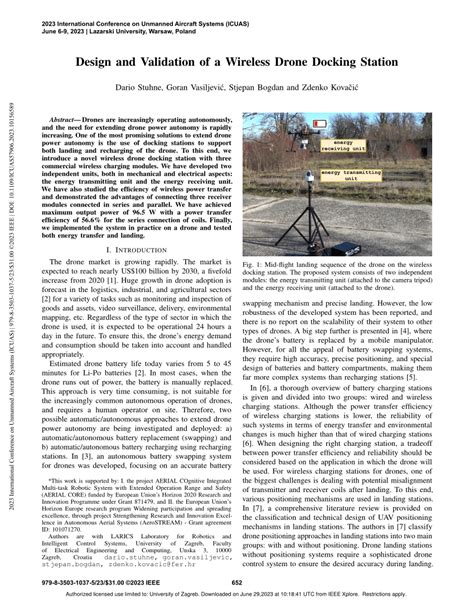 Pdf Design And Validation Of A Wireless Drone Docking Station