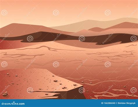 Panorama O Paisaje De La Superficie De Marte Ilustraci N Del Vector