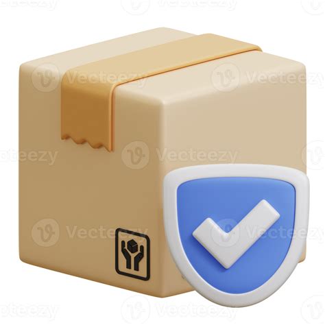 Shield Box Package 3D Illustration 14034120 PNG