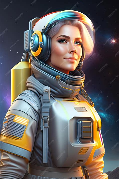 Premium Ai Image Female Space Explorer 3d Illustration