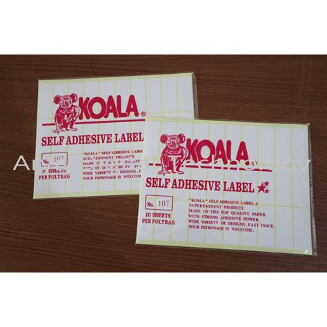 Jual Kertas Sticker Label Koala Fox No 107 Kertas Stiker Tempel Murah