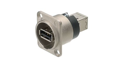 NAUSB W Neutrik Feed Through Adapter USB 2 0 A Socket USB 2 0 B