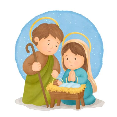 Nativity scene, Jesus, Mary and Joseph 4609715 Vector Art at Vecteezy