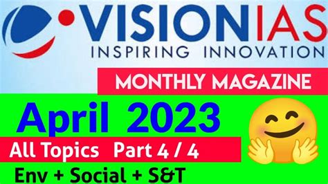 April 2023 VisionIAS Monthly Current Affairs Upsc Upsc2023 Ias