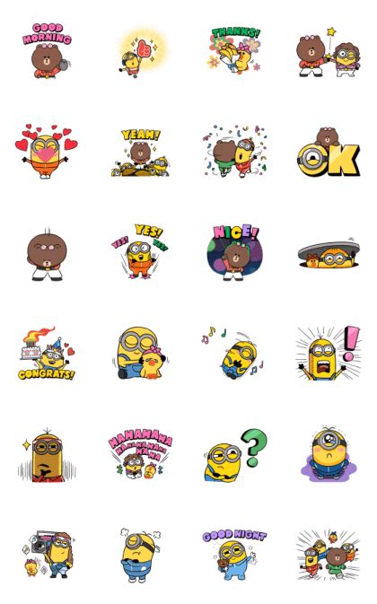 LINE FRIENDS L MINIONS LINE WhatsApp Sticker PNG