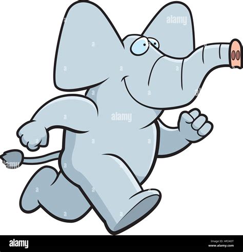 Icono De Elefante Corriendo Estilo De Dibujos Animados Vector De Stock