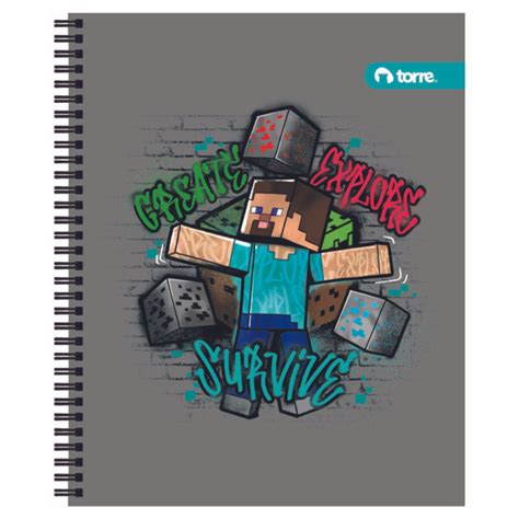 Cuaderno Universitario Minecraft Hojas Pack Uni Torre