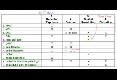 Receptor Exposure Contrast Spatial Resolution Distortion Flashcards