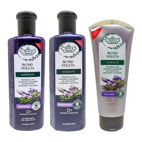 Kit Blond Matizante Flores E Vegetais Shampoo Cond M Scara Flores