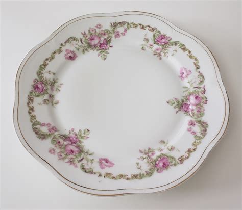 Antique Mignon Bavaria Plate Zeh Scherzer Co Germany Pink Roses And