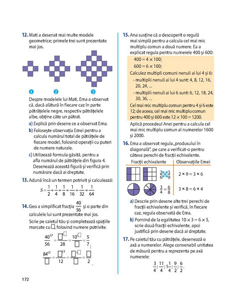 Matematică pentru Clasa a V a A522 pdf pag 172