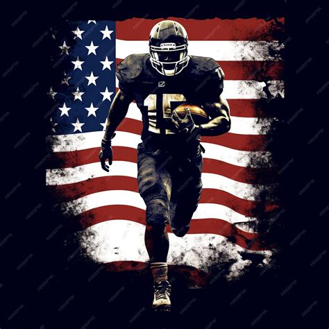 Premium Photo | A football player running with the American flag in the ...