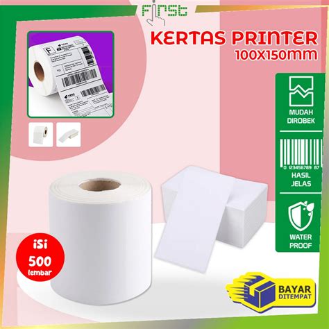 Jual Fh A Label Sticker Thermal X Mm Isi Lembar Kertas