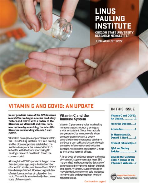 Research Newsletter Linus Pauling Institute Oregon State University