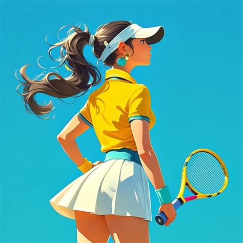 Una Mujer De Las Islas Baleares Est Jugando Al Tenis Vector Premium