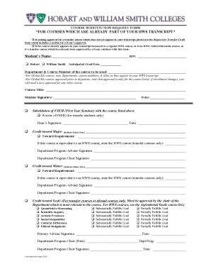 Fillable Online COURSE SUBSTITUTION REQUEST FORM FOR COURSES WHICH ARE