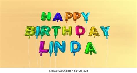 Happy Birthday Linda Card Balloon Text Ilustrações Stock 514054876