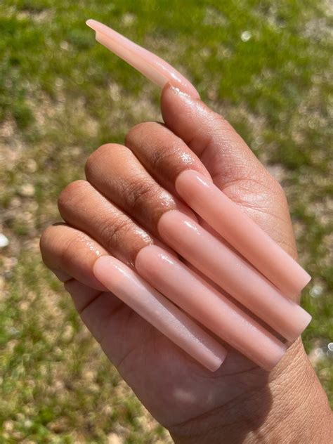 Fully Nude Acrylic Press On Set Nude Press Ons Press On Nails Cute Press On Nails Nude Press