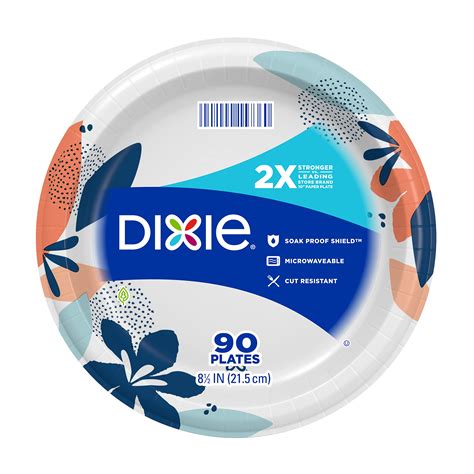 Dixie Paper Plates 8 1 2 Inch Dinner Size Printed Disposable Plate 90 Count For Sale North