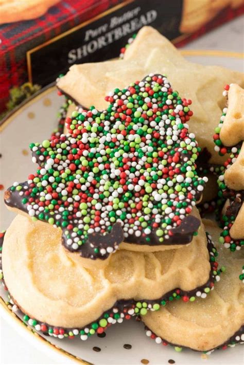 Chocolate Dipped Shortbread Recipe Holiday Baking Homemade Cookies