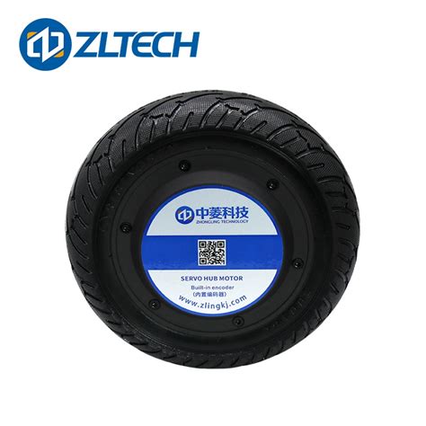 Zhongling 6 5inch 24V 150W 5 5n M 120kg Agv IP65 Rubber Tire Wheel Hub