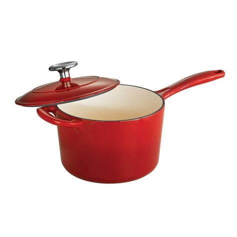 Tramontina Gourmet Enameled Cast Iron 2 5 Qt Covered Sauce Pan Gradated Red