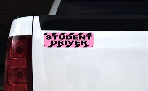 10in x 3in Pink Student Driver Bumper Sticker - StickerTalk®