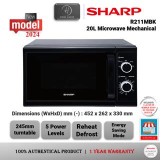 Sharp Microwave Oven 20L R207EK Shopee Malaysia