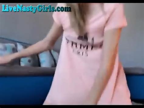 Blonde Webcam Girl Stuffs Her Holes