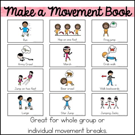 Brain Breaks Printable Cards Gross Motor Movement For Active Breaks