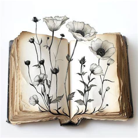 premium photo  book  flowers   words flowers