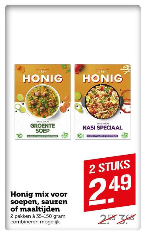 Honig Mix Voor Soepen Sauzen Of Maaltijden Aanbieding Bij Coop