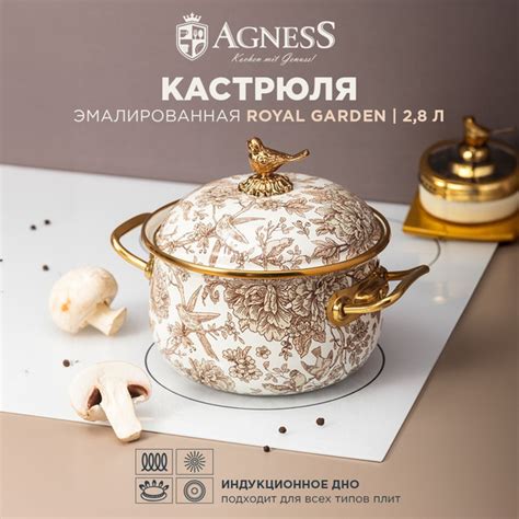 Кастрюля Agness, Эмалированная сталь, 2,8 л - купить по выгодной цене в ...