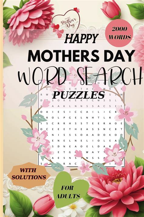 Happy Mothers Day Word Search Puzzles Word Search Puzzles For Adults