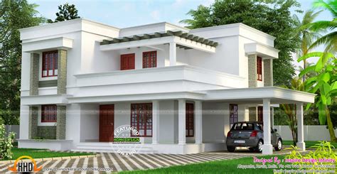 Simple But Beautiful Flat Roof House Kerala Home Design And Floor